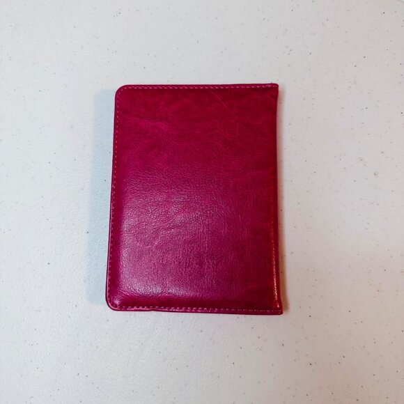 Passport Holder Cover Travel Passport Wallet Rose Red Dark Pink - Picture 6 of 7